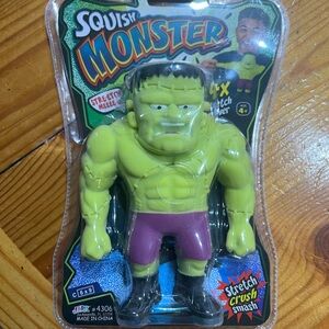Squish Monster Stretch Toy - Green and Purple